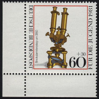 1092 Jugend Optische Instrumente 60+30 Pf ** Ecke U.l. - Unused Stamps