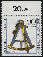 1093 Jugend Optische Instrumente 90+45 Pf ** Oberrand - Unused Stamps
