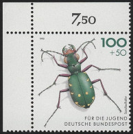 1669 Feld-Sandlaufkäfer 100+50 Pf ** Ecke O.l. - Unused Stamps