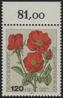 1153 Wohlfahrt Gartenrosen 120+60 Pf ** Oberrand - Unused Stamps