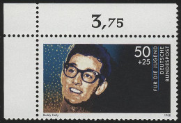 1360 Rockmusik Buddy Holly 50+25 Pf ** Ecke O.l. - Unused Stamps
