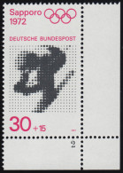 682 Olympische Spiele 30+15 Pf Abfahrtslauf ** FN2 - Unused Stamps