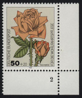 1150 Wohlfahrt Gartenrosen 50+20 Pf ** FN2 - Unused Stamps