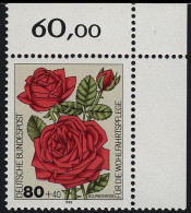 1152 Wohlfahrt Gartenrosen 80+40 Pf ** Ecke O.r. - Unused Stamps
