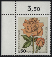 1150 Wohlfahrt Gartenrosen 50+20 Pf ** Ecke O.l. - Unused Stamps