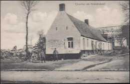 B.S. Kriegslazarett, FELDPOSTSTATION 102 - 17.4.16, AK Quartier Im Feindesland  - Besetzungen 1914-18