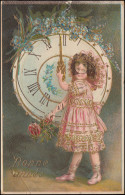 Belgien Neujahrs-AK Mädchen Stellt Uhr Auf Silvester-Zeit, GENCK 31.12.1911 - Nouvel An