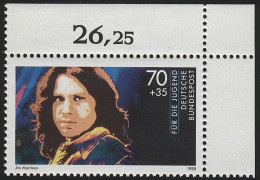 1362 Rockmusik Jim Morrison 70+35 Pf ** Ecke O.r. - Unused Stamps