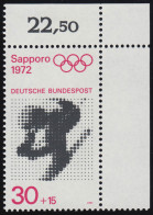 682 Olympische Spiele 30+15 Pf Abfahrtslauf ** Ecke O.r. - Unused Stamps