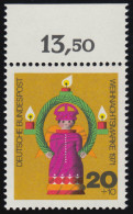 709 Weihnachten 20+10 Pf Weihnachtsengel ** Oberrand - Unused Stamps