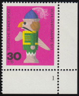 707 Wohlfahrt Altes Spielzeug 30+15 Pf Nußknacker ** FN1 - Unused Stamps