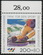 1720 Abfahrtslauf 200+80 Pf ** Oberrand - Unused Stamps