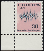 717 Europa 30 Pf Symbol ** Ecke U.l. - Unused Stamps