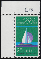 720 Olympische Sommerspiele 25+10 Pf Segeln ** Ecke O.l. - Unused Stamps