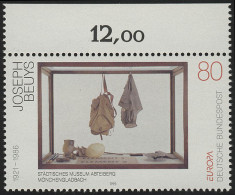 1673 Europa 80 Pf Beuys ** Oberrand - Unused Stamps