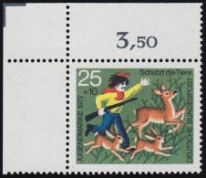 712 Jugend Tierschutz 25+10 Pf Wald ** Ecke O.l. - Unused Stamps