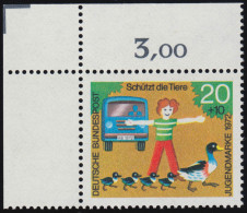 711 Jugend Tierschutz 20+10 Pf Enten ** Ecke O.l. - Unused Stamps