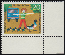 711 Jugend Tierschutz 20+10 Pf Enten ** Ecke U.r. - Unused Stamps