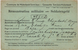 Carte De Rémunération Militaire Belgique 1939  VM81506ok - Sonstige & Ohne Zuordnung