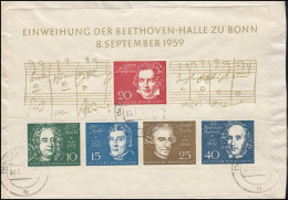 Block 2 Einweihung Beethovenhalle In MiF Als R-Eil-Brief REUTLINGEN 30.9.59 - Lettres & Documents