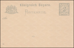 Bayern Postkarte P 49/01 Ziffer 2 Pf Grau, Wz.5Z, DV 00, Wie Verausgabt ** - Postwaardestukken