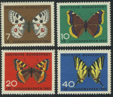 376-379 Jugend 1962 Schmetterlinge, Satz ** Postfrisch - Neufs
