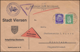 Portopflichtige Dienstsache Stadt Viersen Standesamt Nachnahme VIERSEN 3.5.1933 - Brieven En Documenten