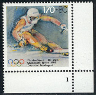 1595 Sporthilfe 170+80 Pf Ski Alpin ** FN1 - Unused Stamps