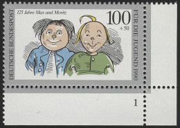 1458 Jugend Max Und Moritz 100+50 Pf ** FN1 - Unused Stamps