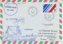 TAAF Kerguelen 1985 Visit Fishing Ship Austral  Signature Capitaine  Ca Port-aux--Français 2.5.1985 (AW182) - Polar Ships & Icebreakers