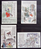 South Korea 1999, Souh Korean Literature, Four MNH S/S - Corea Del Sud