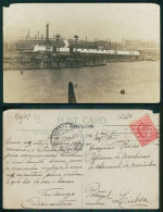 BARCOS SHIP BATEAU PAQUEBOT STEAMER [ BARCOS # 05024 ] - OLD DOCK PHOTOGRAPH 1908 HMS SUPERB - Krieg