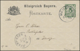 Bayern Postkarte MEMMINGEN 30.4.00 Nach ILLERTISSEN 30.4.00 - Postal  Stationery