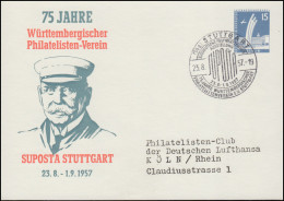 Berlin PP 19/5 Graf Zeppelin SÜPOSTA Stuttgart, Passender SSt 23.9.1957 - Andere & Zonder Classificatie
