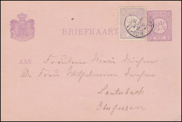 Niederlande Postkarte P 12 Ziffern Aus MAASTRICHT 1.1.1892 Nach Lauterbach - Entiers Postaux