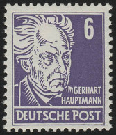 328v XII Gerhard Hauptmann 6 Pf Wz.2 XII ** Geprüft - Unused Stamps