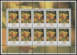 2568 Blumen 200 Cent Goldmohn - Zehnerbogen ** Postfrisch - 2001-2010