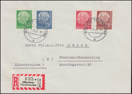 179-186 / 259-260y Heuss LUMOGEN Kpl 8 Werte Auf Zwei R-Briefen, München 5.11.62 - Briefe U. Dokumente