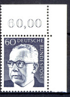 690 Heinemann 60 Pf Ecke Or ** Postfrisch - Unused Stamps