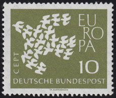 367xv Europa/CEPT 10 Pf, Taube Mit Geriffelter Gummierung, ** Postfrisch - Unused Stamps