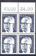 690 Heinemann 60 Pf OR-Viererbl. ** Postfrisch - Unused Stamps