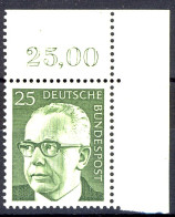 689 Heinemann 25 Pf Ecke Or ** Postfrisch - Unused Stamps