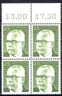 689 Heinemann 25 Pf OR-Viererbl. ** Postfrisch - Ungebraucht