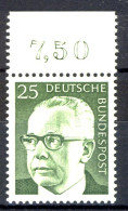 689 Heinemann 25 Pf Oberrand ** Postfrisch - Unused Stamps