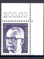 645 Heinemann 2 DM Ecke Or ** Postfrisch - Unused Stamps