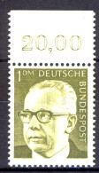 644 Heinemann 1 DM Oberrand ** Postfrisch - Unused Stamps