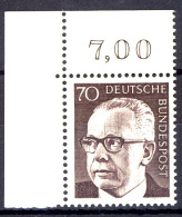 641 Heinemann 70 Pf Ecke Ol ** Postfrisch - Unused Stamps