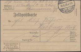 Feldpostkarte K.D. Feldpostexp. 50. Reserve-Division 10.6.15 Nach Warburg - Occupation 1914-18