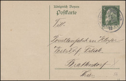 Bayern P 87I/02 Luitpold 5 Pf. DV 12: FÜRTH I. BAYERN 13.8.12 N. Brattendorf/Th. - Postal  Stationery