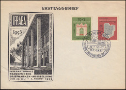 171-172 IFRABA 1953 - Auf Schmuck-FDC Ersttagsbrief ESSt Frankfurt 29.7.53 - Lettres & Documents